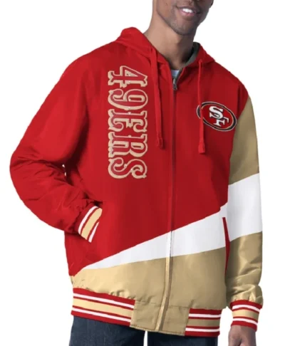 San Francisco 49ers Hooded Jacket Color Block Edition Retro Look