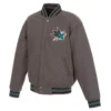 San Jose Sharks Gray Varsity Wool Jacket Full Snap Edition
