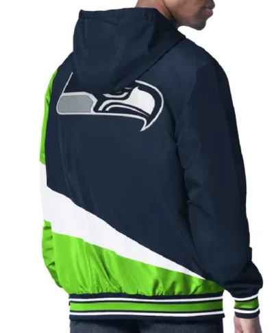 Seattle Seahawks Hooded Jacket Color Block Edition Retro Look