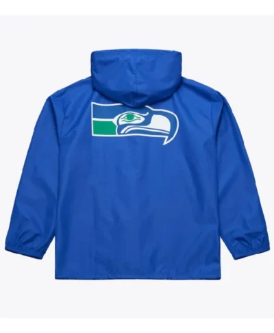 Seattle Seahawks Royal Windbreaker Hooded Jacket Fan Gear