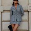 Shay Mitchell Dior Fall 2026 Houndstooth Blazer for slae