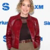 SiriusXM Sharon Stone Red Leather Jacket