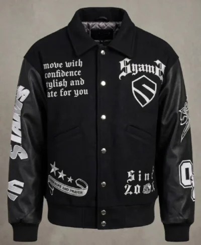 Syams End Game Black Varsity Jacket