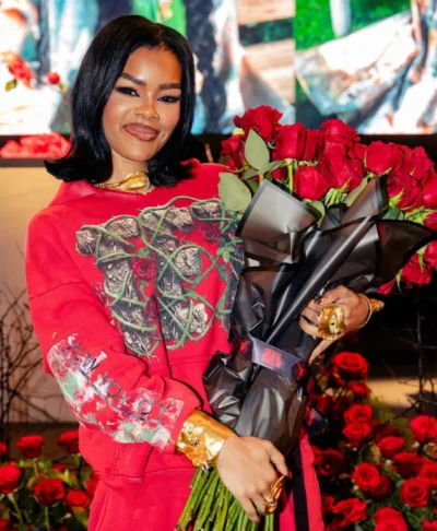Teyana Taylor Iconic Concrete Rose Red Hoodie