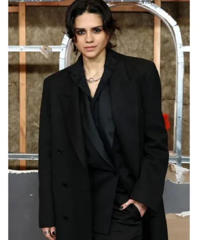 The Rip 2026 Premiere Sasha Calle Black Wool Coat