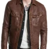 The Voice Season 29 Lucas West Trucker Leather Jacket