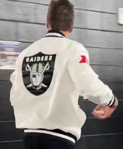 Tom Brady Raiders White Letterman Jacket