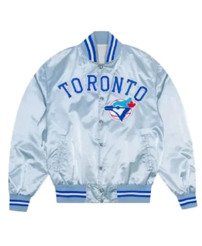 Toronto Blue Jays Baby Blue Varsity Satin Jacket