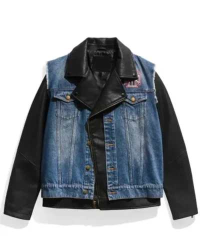 Triple H WWE Denim Leather Jacket