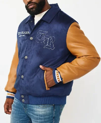 True Religion Serpent Logo Vintage Bomber Jacket