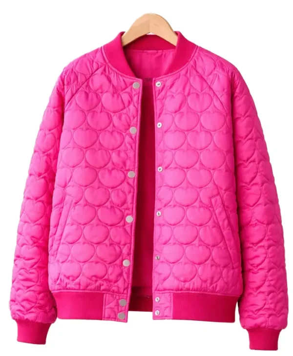 Valentine Day Heart Quilted pink Jacket