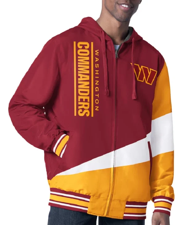 Washington Commanders Retro Color Block Hooded Full Zip Jacket