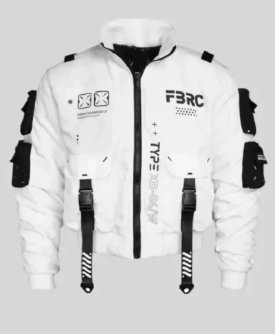 XB-04 White Short Bomber Jacket