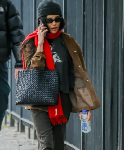 Zoe Kravitz Brown Jacket NYC 2026