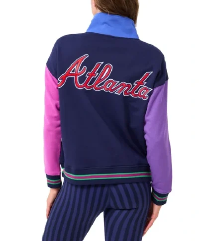 buy Atlanta Braves Colorblock Quarter-Zip Sweatshirt