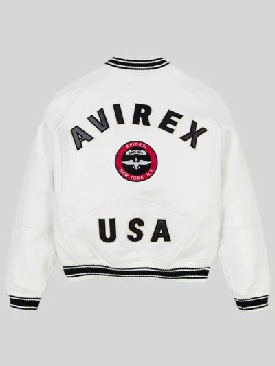 buy Avirex Stadium Embroidered Leather Jacket