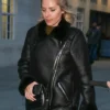 buy B3 Mollie King Black Real Fur Sheepskin Women Leather Jacket