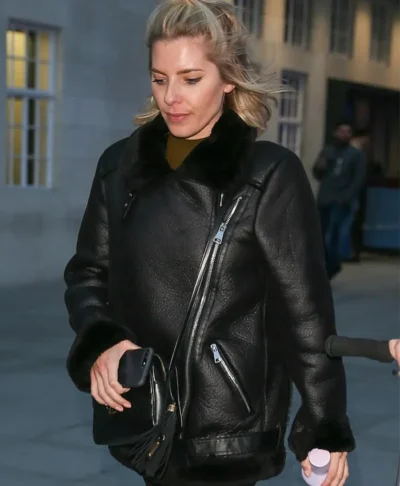 buy B3 Mollie King Black Real Fur Sheepskin Women Leather Jacket