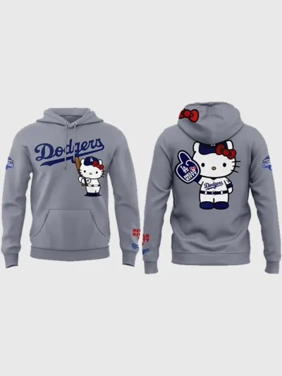 buy Dodgers Hello Kitty Grey Hoodie