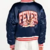buy Indiana Fever Navy Satin Bomber Jacket