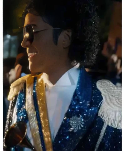 buy Jaafar Jackson Michael 2026 Blue Sequin Jacket
