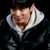 buy Jung Kook Hot Ones Black Leather Jacket