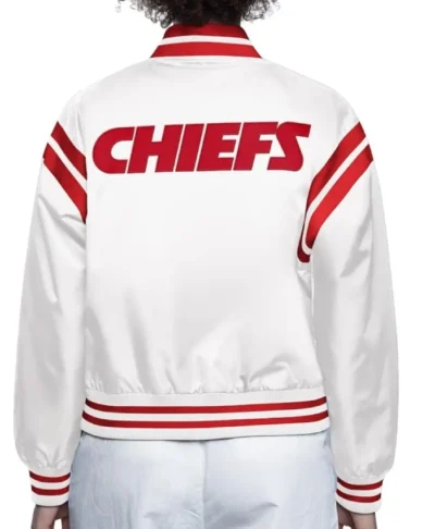 buy Kansas City Chiefs White Full Count Satin Jacket