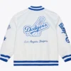 buy LA Dodgers Arctic White Lightweight Satin Jacket