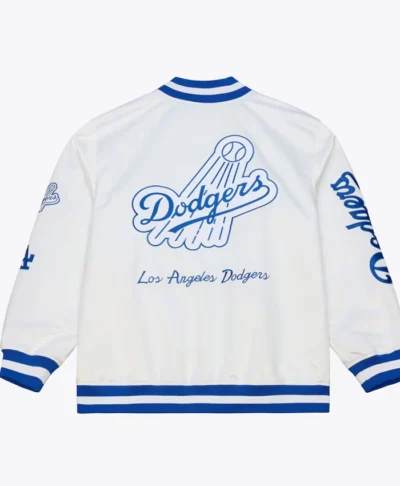 buy LA Dodgers Arctic White Lightweight Satin Jacket