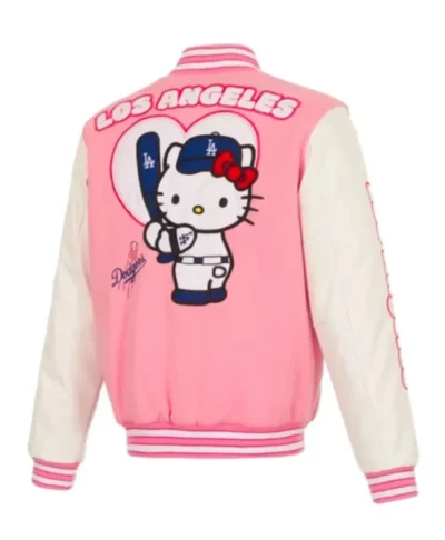 buy LA Dodgers x Hello Kitty Pink Bomber Jacket