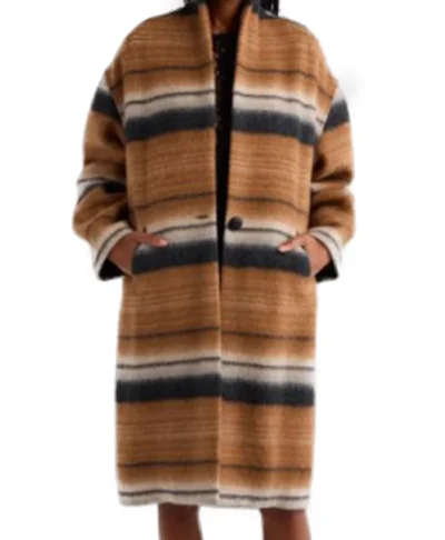 buy Lindsay Crane-Martin Beef S02 Tan Black Striped Coat