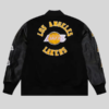buy Los Angeles Lakers Black Out Vintage Logo Varsity Jacket
