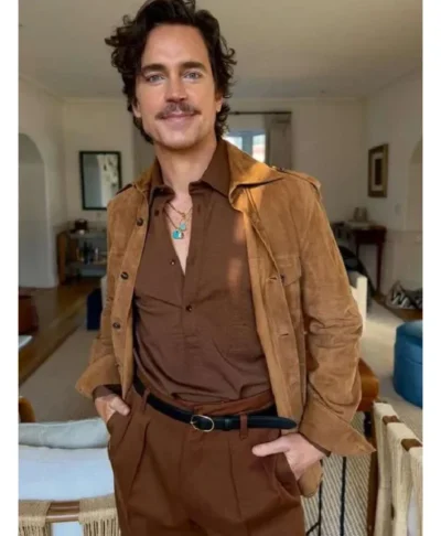 buy Matt Bomer Outcome 2026 Brown Suede Leather Jacket