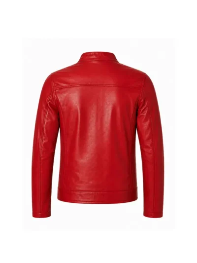 buy Men’s Red Racing Moto Biker Leather Jacket