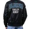 buy Philadelphia Eagles City Arch Black Satin Jacket