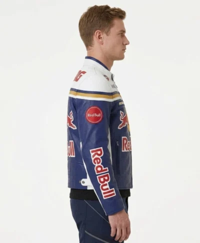 buy Red Bull Racing Themed Blue Motorcycle Jacket