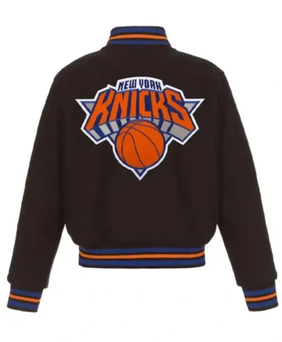 buy now NY Knicks Embroidered Black Varsity Wool Jacket
