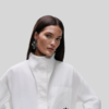 funnel neck white shirt