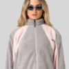 grey and pink Rusty Two Tides Sherpa Fleece Jacket