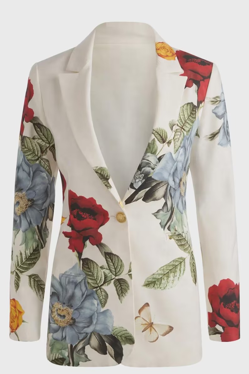 off white fitted blazer