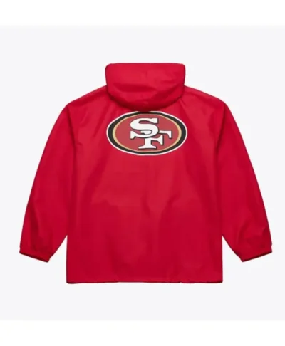 order San Francisco 49ers Coaches Scarlet Windbreaker Hooded Jacket