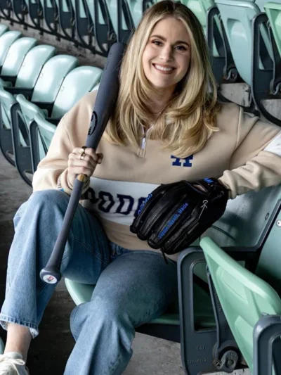 shop Dodgers Womens Night Quarter Zip Sweatshirt