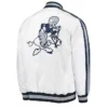 shop Starter White Dallas Cowboys Throwback D LINE Full Snap Satin Jacket