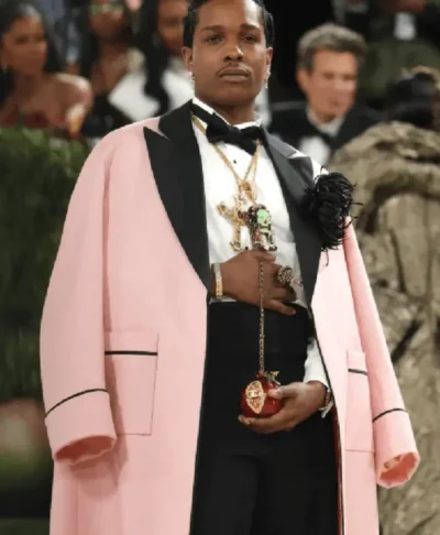 A$AP Rocky Met Gala 2026 Pink Wool Coat