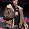 Aaron Taylor-Johnson Comic Con Shearling Leather Jacket