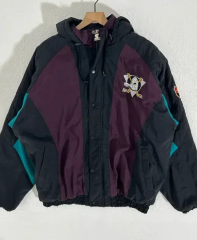 Anaheim Ducks Vintage Black Bomber Jacket