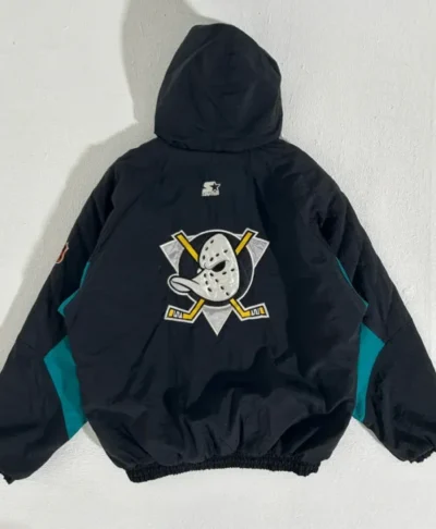 Anaheim Ducks Vintage Black Bomber Jacket