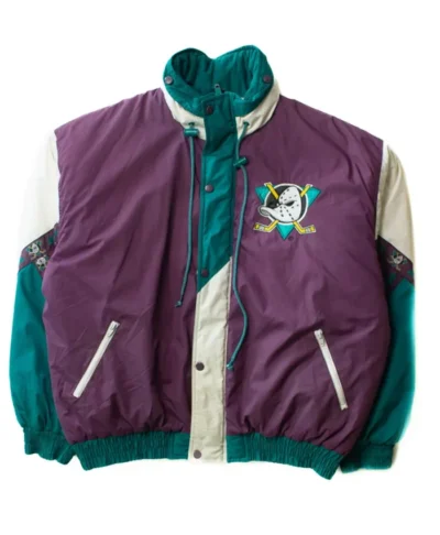 Anaheim Ducks Vintage Bomber Full Snap Jacket