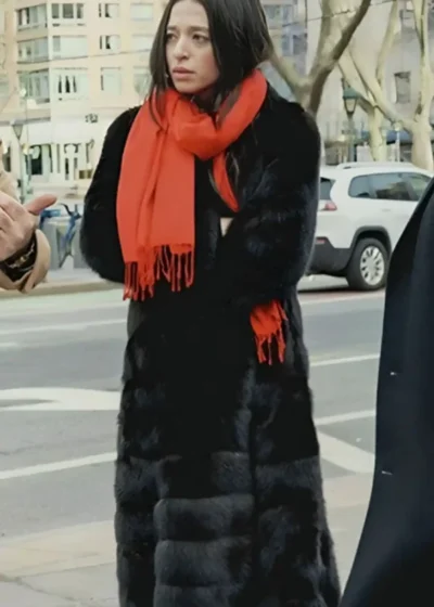 Anora Movie Mikey Madison Black Trench Coat