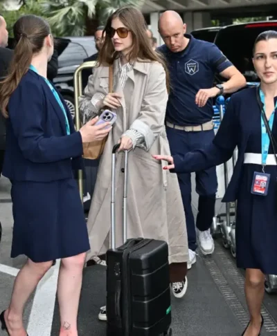 Arriving Nice Airport 2026 Barbara Palvin Inspired Coat